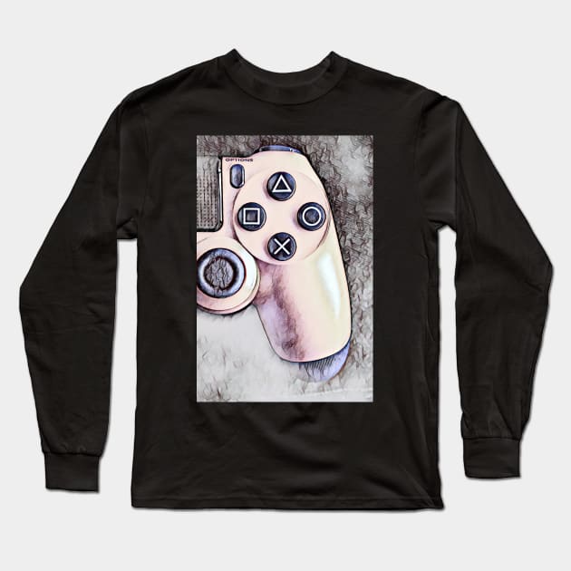 ps4 controller watercolor Long Sleeve T-Shirt by Guntah